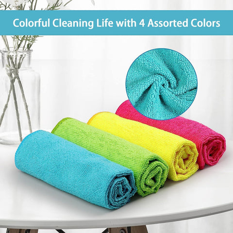 HOMEXCEL 12PK Microfiber Cleaning Cloth, Cleaning Rag for Home, 11.5x11.5in