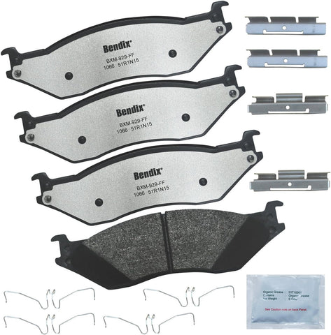 Bendix Fleet Metlok MKD1066FM Semi-Metallic Brake Pads for Bounder,Anniversary Ed,Classic,Flair,LXE,Fortis,Southwind,F-53 Motorhome Chassis,F-59 Commercial Stripped,F-450,F-550,LCF,FR3,GT3,GT5,GT7