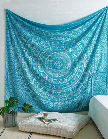 Popular Handicrafts Wall Hanging Tapestry For Bedroom Hippie Mandala Bohemian Hippy Intricate Indian Tapestry 54 x 82 Inches (140cm x 210 cm) Black & White