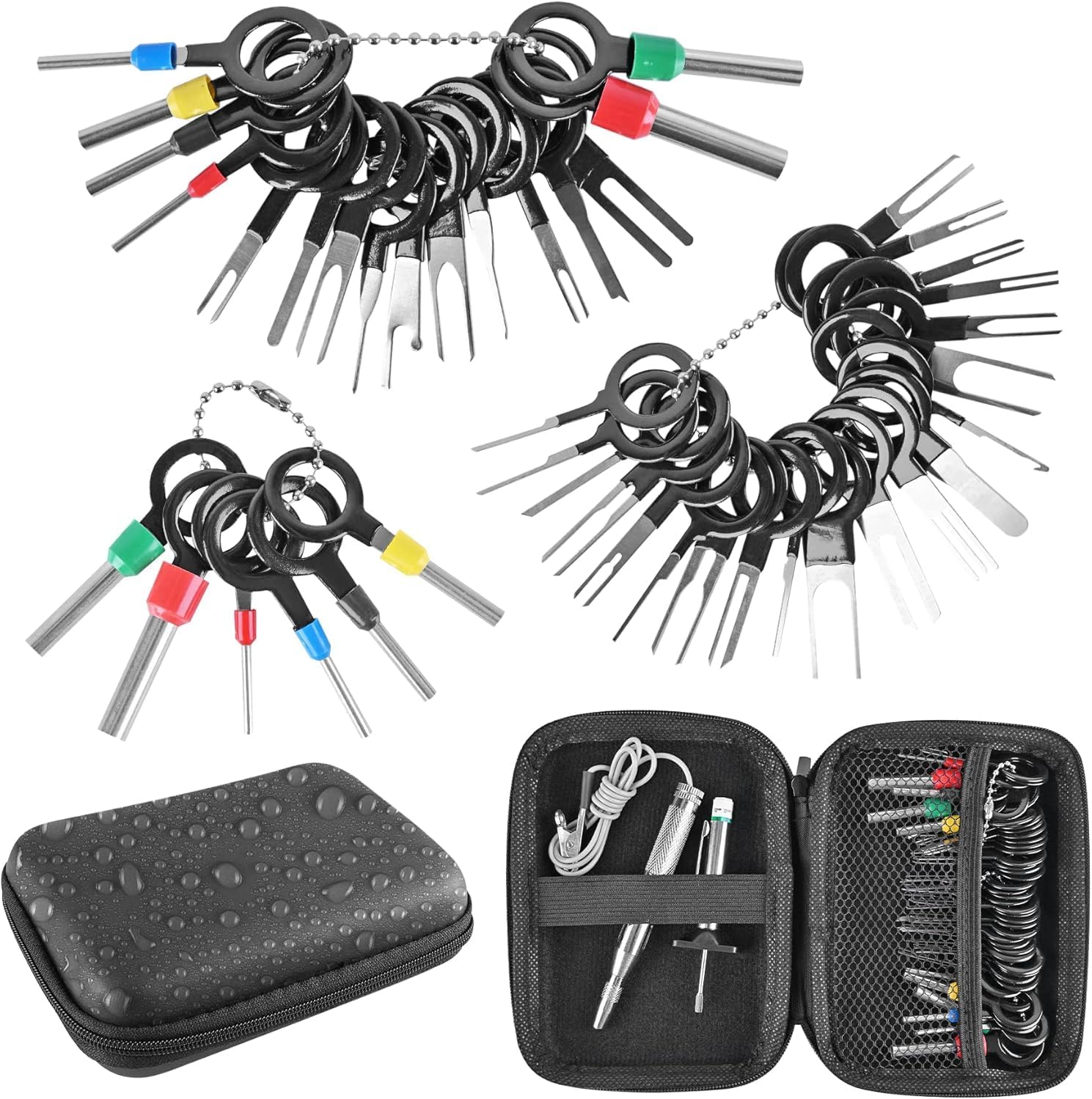 Terminal Removal Tool Kit 44 Pcs Depinning Tool Electrical Connector Pin Removal Tool Kit Pin Extractor Tool Set Wire Terminal Release Tool for Automotive Car Household Devices