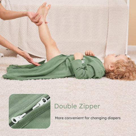 Yoofoss Baby Sleep Sack 0-6 Months Long Sleeve 100% Cotton 2 Pack 0.5 Tog