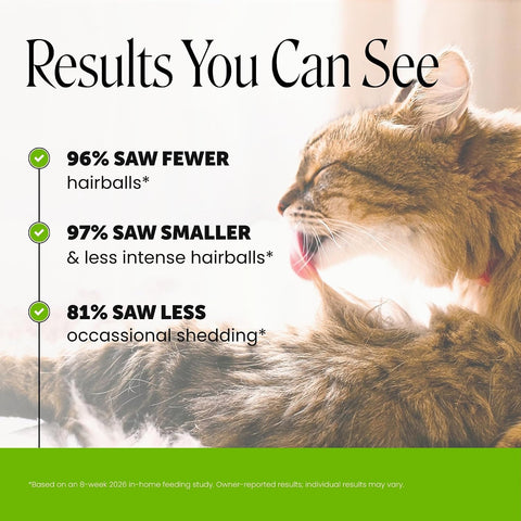 Cat Hairball Remedy Treats - Dual Texture Crunchy Creamy Hairball Treatment for Cats, Furball Relief Control Supplement with Fiber, Fish Oil for Indoor Cats Skin Coat Digestion (30-Day Supply)