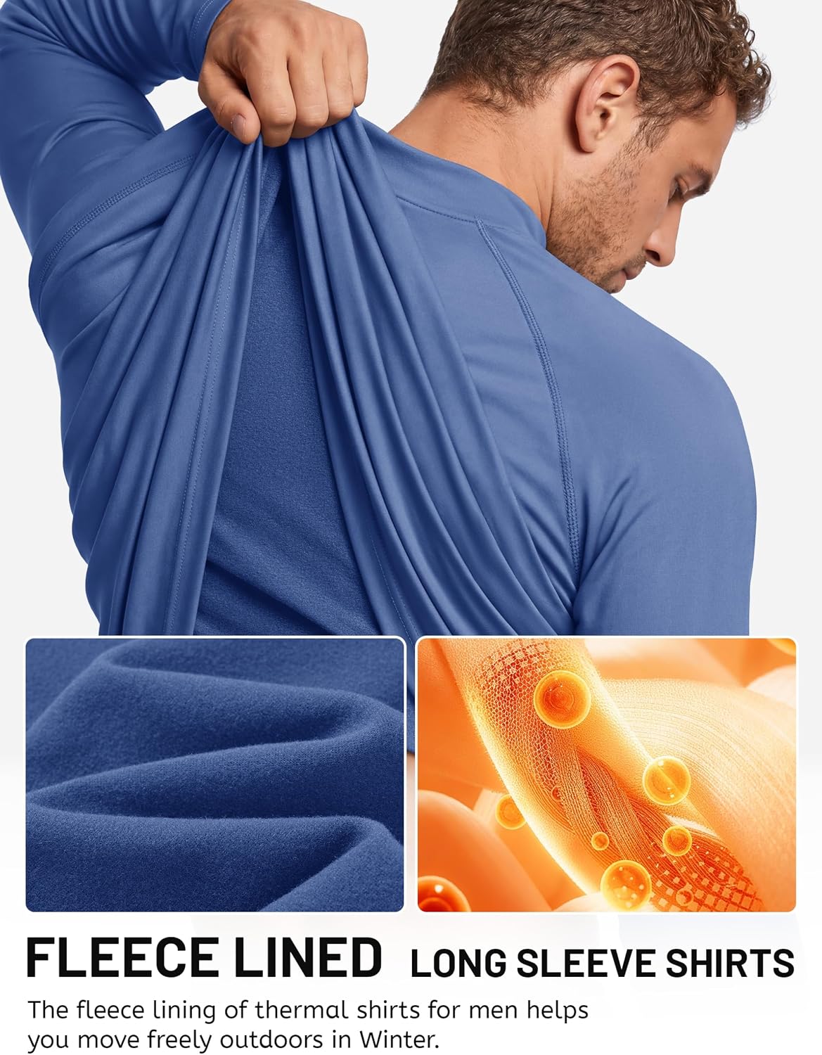 TACVASEN Men's Thermal Shirts Mock Turtle Neck Long Sleeve Base Layer Tops