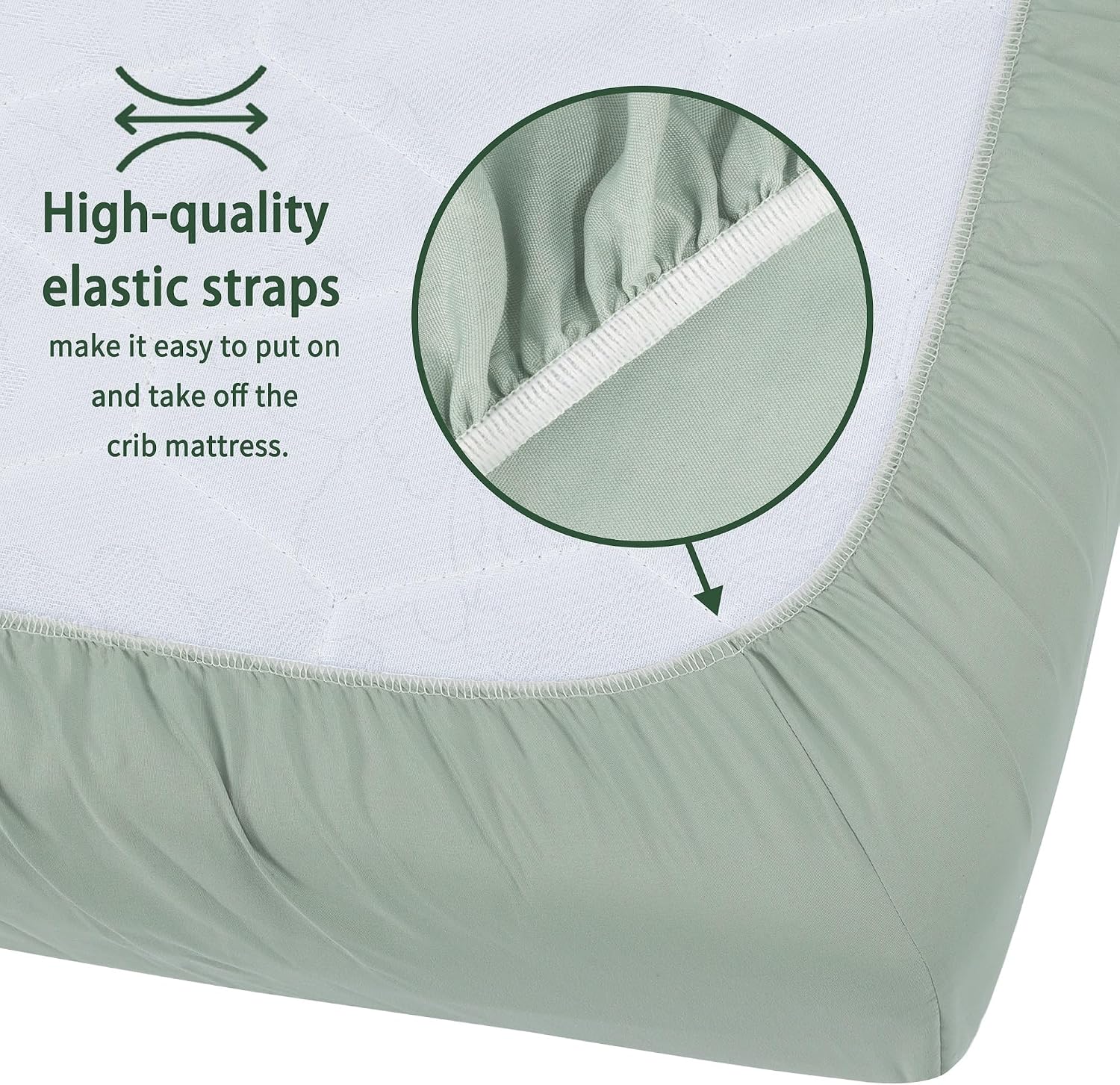 GUNTAIL Pack and Play Sheets Fitted, 2 Pack Pack n Play Sheets for Graco Pack n Play Mattress, Unisex Playard Sheets for Boys Girls (Brown & Green, 38 X 26 Inch)
