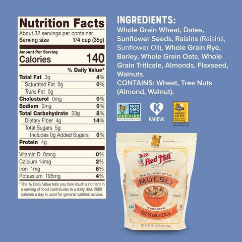 Bob's Red Mill Old Country Style Muesli, 40oz (4 Pack)