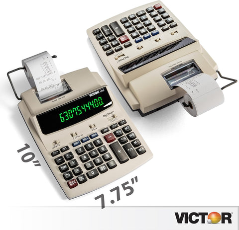 Victor Big Print 12-Digit Thermal Printing Calculator, White (1310)