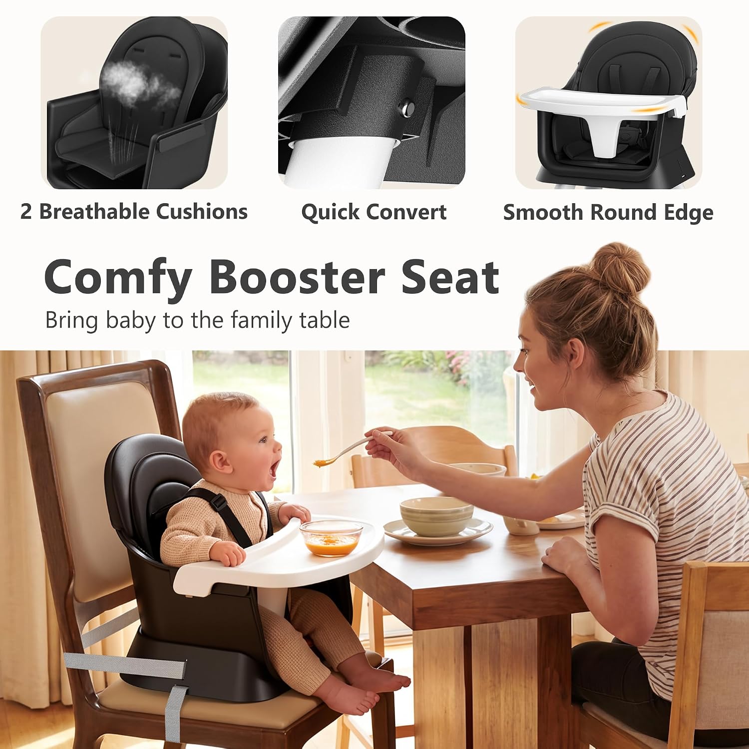 Kinder King 8 in 1 Baby High Chair for Babies and Toddlers, Booster Chair