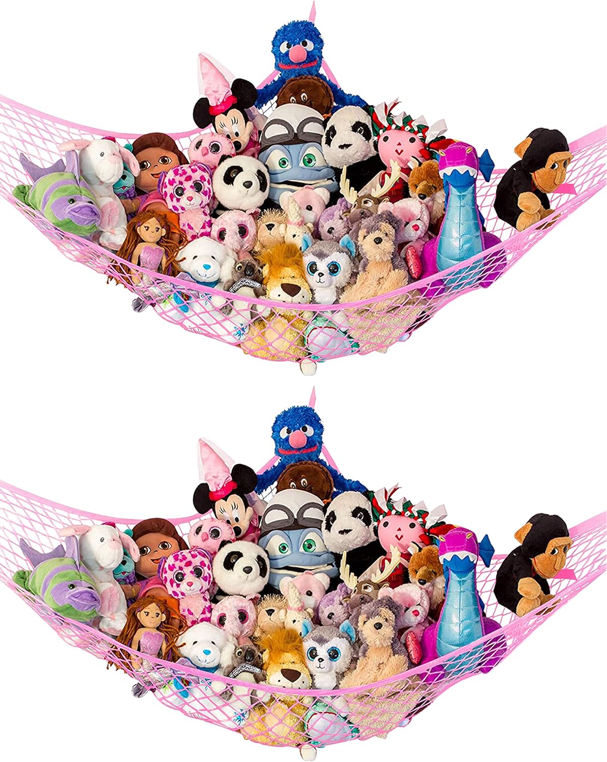 Large Stuffed Animal Storage Hammock 1 Pack | Holds 12 lbs | Corner Stuffed Animal Organizer | Plushie Net for Stuffed Animals | Stuffy Storage, Cute Bedroom, Room Decor | Black