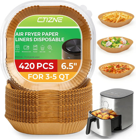 Ctizne 420PCS Air Fryer Liners Disposable for 6.5" Square Air Fryers