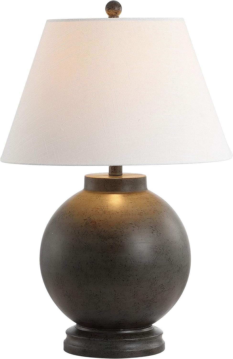JONATHAN Y Sophie 26" Resin Sphere Table Lamp Sculptural, Dark Gray