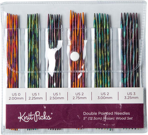 Knit Picks Double Pointed Wood Knitting Needles Set, 6 inches