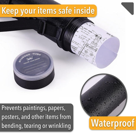 Mr. Pen- Poster Storage Tube with Strap, 25"-40" Extendable