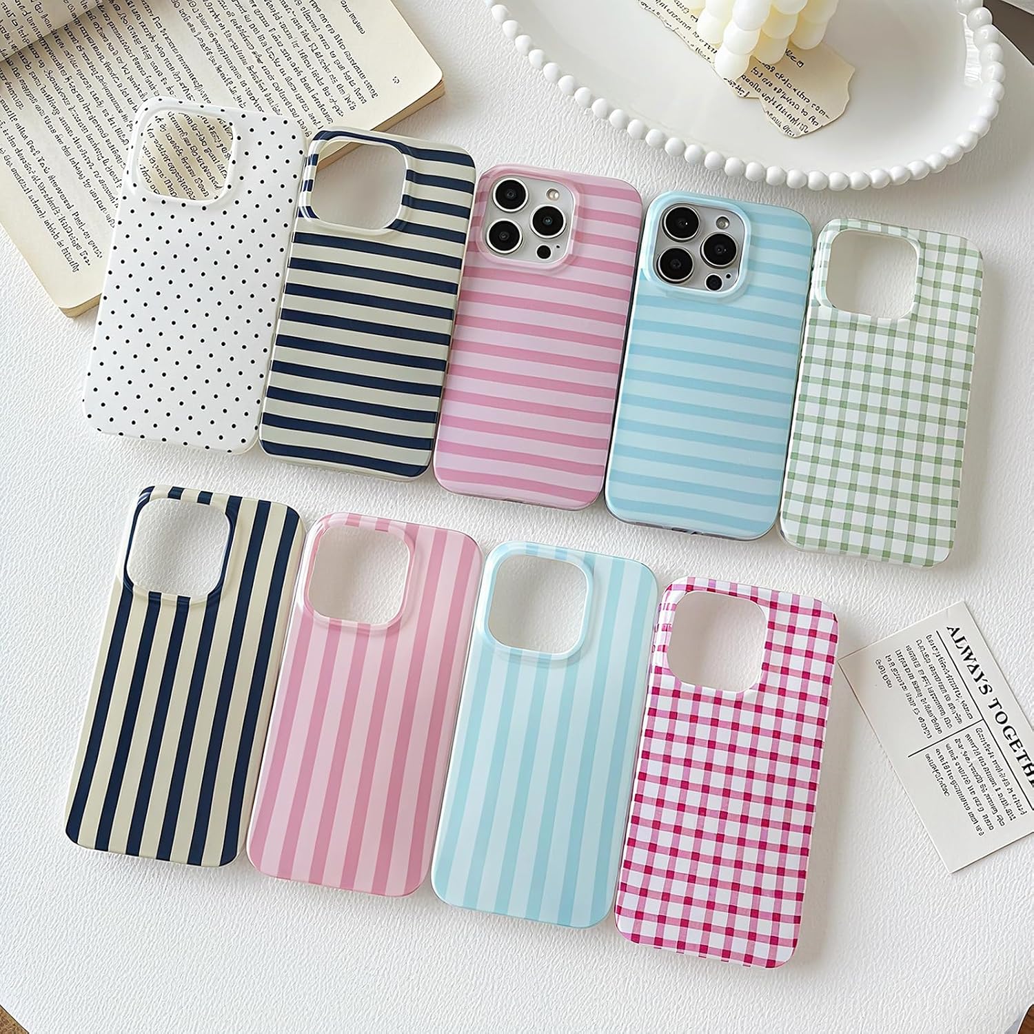 ZTOFERA Cute Vertical Striped Case for iPhone 13 Pro,Pink