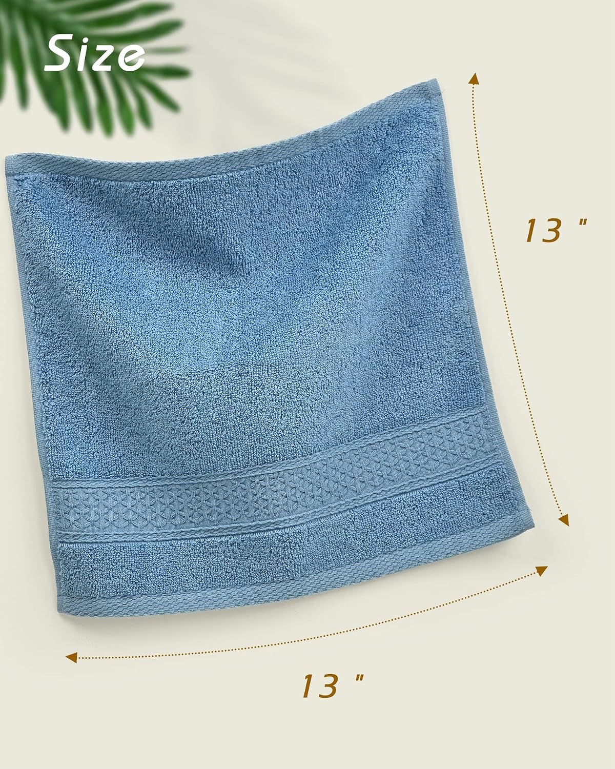Cleanbear Pure Cotton Wash Cloths Face Cloths, 6 Colors, 13 x 13 Inches