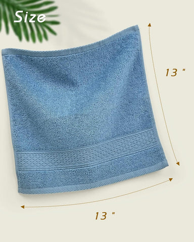 Cleanbear Pure Cotton Wash Cloths Face Cloths, 6 Colors, 13 x 13 Inches