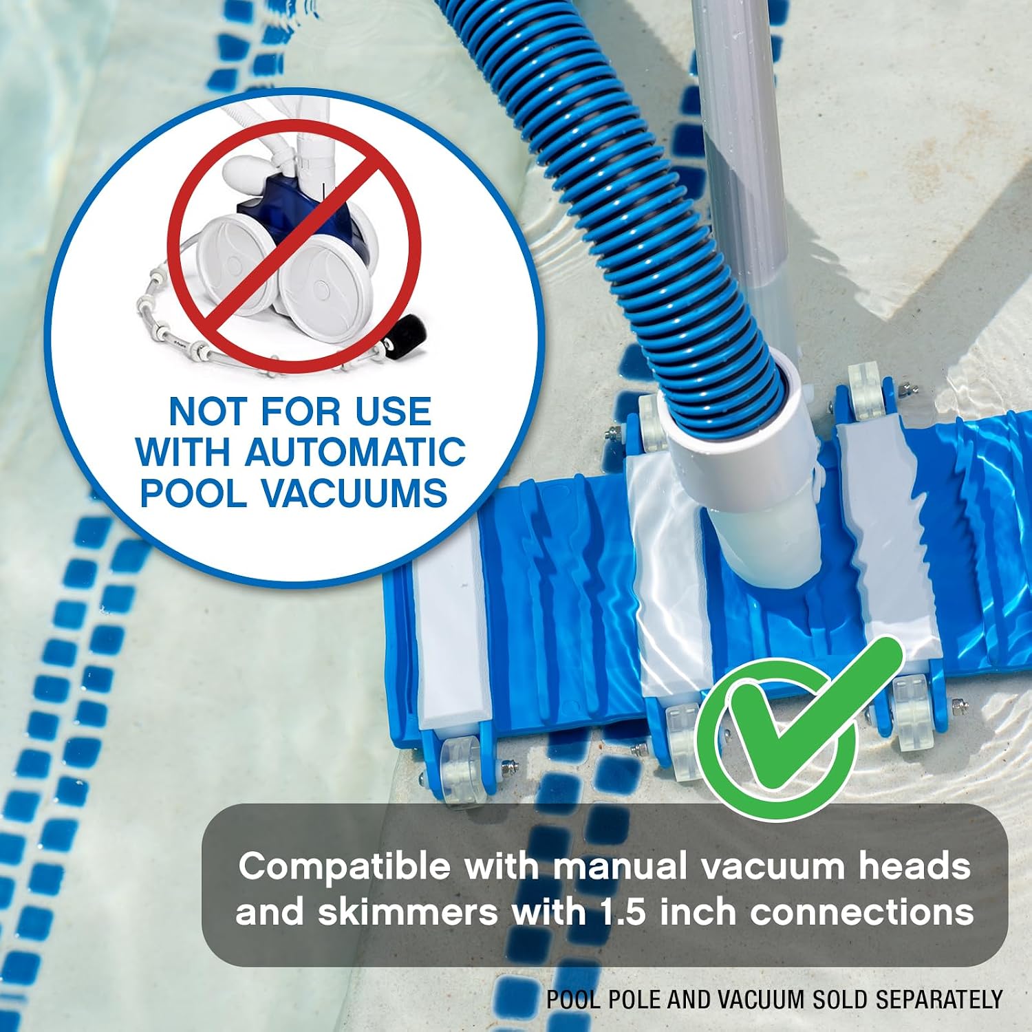 Poolmaster 30-Foot x 1-1/2-Inch Manual Pool Vacuum Hose, Made in USA