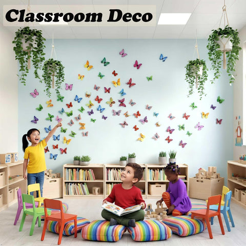 OPSEAM 3D Butterfly Wall Decor Butterfly Decorations Stickers with Magnets
