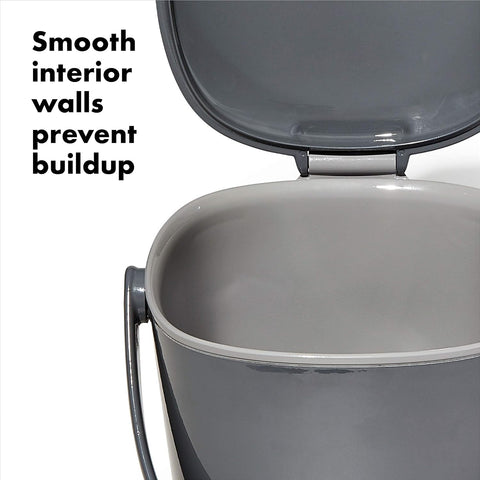 OXO Good Grips Easy-Clean Compost Bin, Charcoal, 0.75 Gallon (Pack of 4)