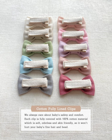 Cherssy 2" Hair Bow Clips for Girls, 20pcs Neutral Toddler Hair Clips