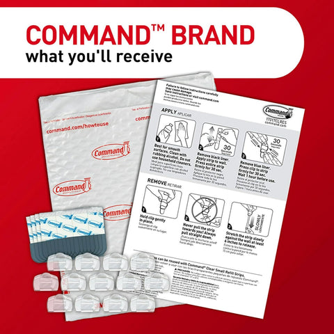 Command Clear Cord Clips, 13 Clips, 16 Strips