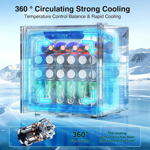 Kismile Beverage 36L Refrigerator Cooler Mini Fridge,1.3 Cu.Ft Drink Fridge for 12 Bottle 50 Can with Quiet Compressor,LED Light,Electronic Temperature Control for Home/Bar/Office