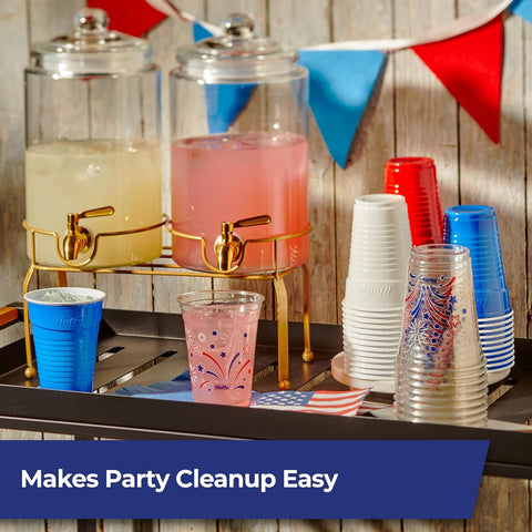 Hefty Party On Disposable Party Cups, Patriotic Color Pack, 76ct