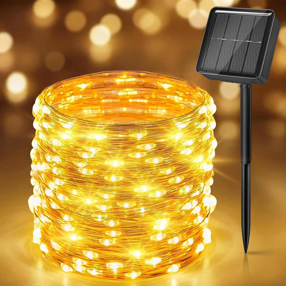 Minetom Solar Fairy Lights,33Ft 100 LED String Lights Outdoor with 8 Modes