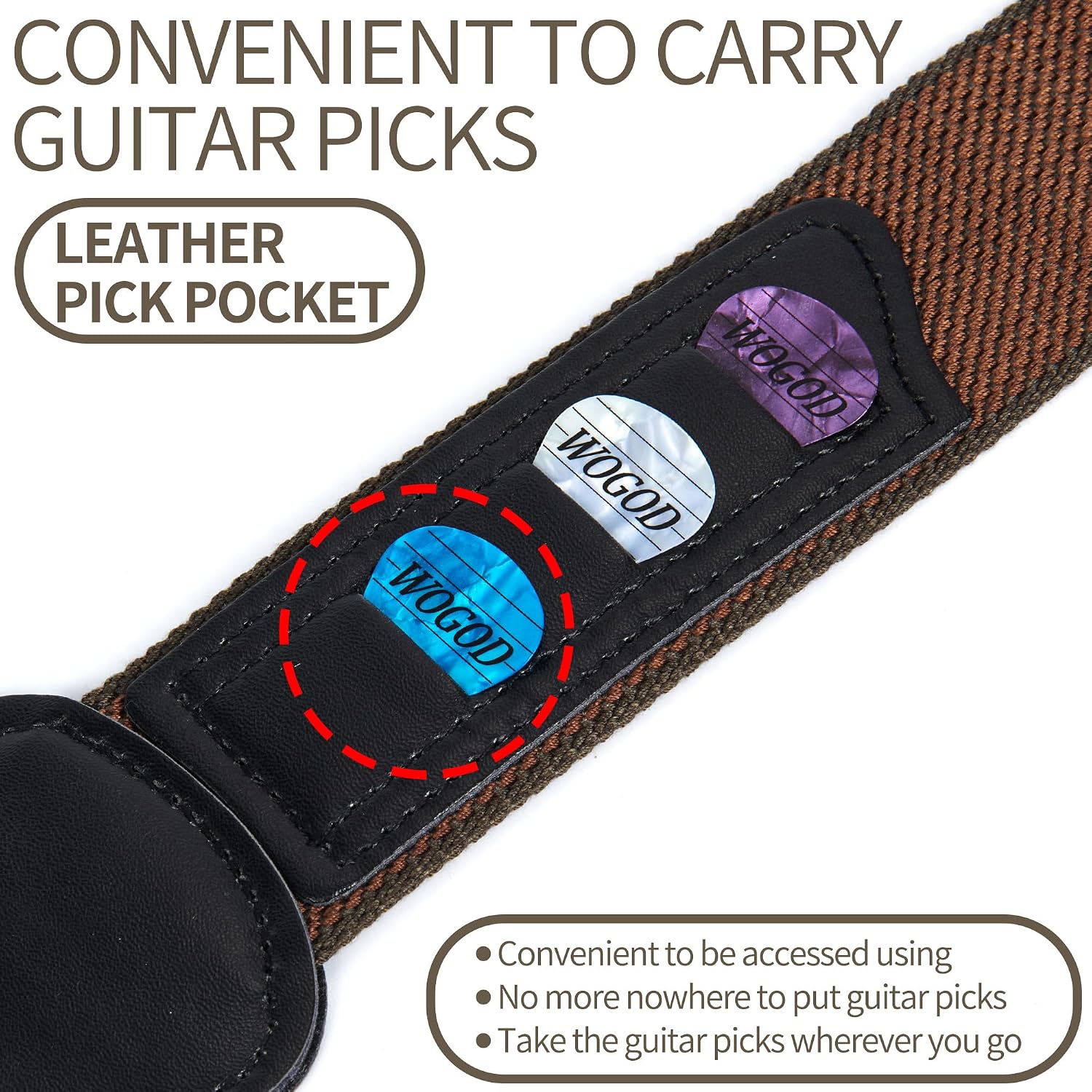 WOGOD Guitar Strap -5 Pack Acoustic Electric Bass Guitar Straps