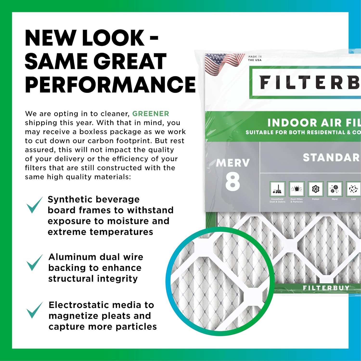Filterbuy 14x20x1 Air Filter MERV 8 Dust & Allergy Defense (12-Pack)