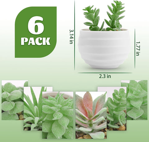 Der Rose 6 Pack Succulents Fake Plants for Bedroom Bathroom Home Decor