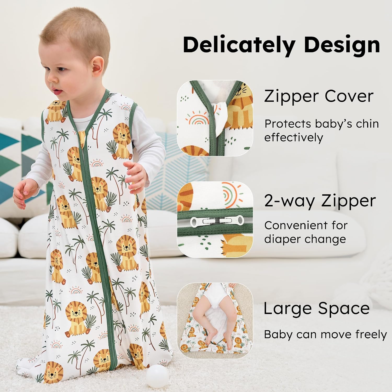 Baby Sleep Sack 18-24 Months 0.5 Tog Soft Sleeping Bag 100% Cotton