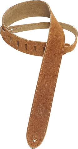 Levy's Leathers Simply Suede Series 2" Guitar Strap with Loop and Ladder Height Adjustment, Brown (MS12-BRN)