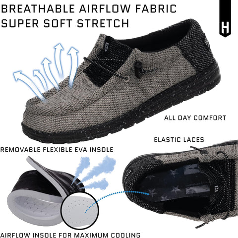Howitzer Men's Slip-On Shoes We The People Patriot Sneakers with Camo Print Footwear