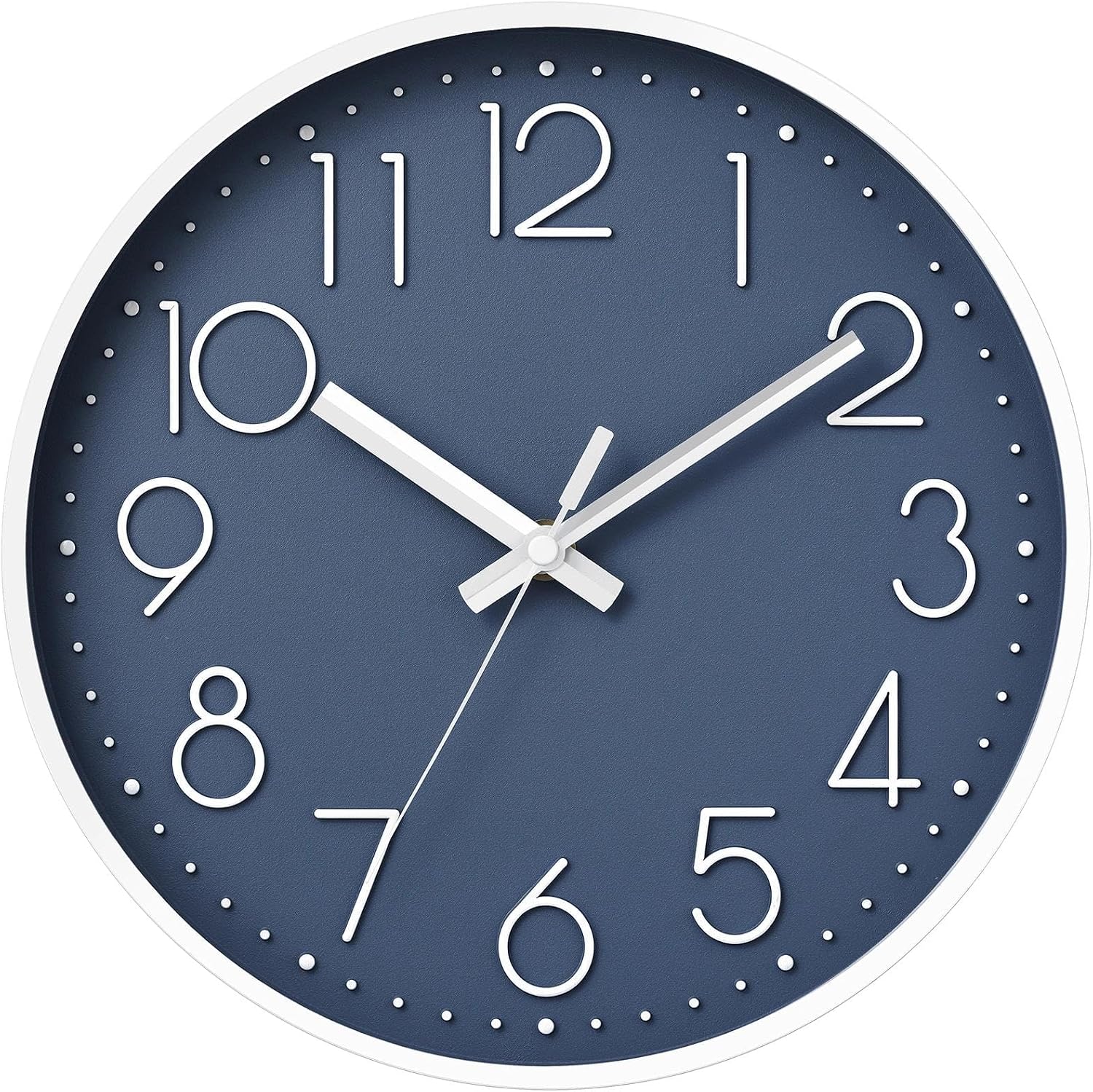 DAXSMY Wall Clock 8 Inch Azure Blue Decorative, Battery Operated Silent