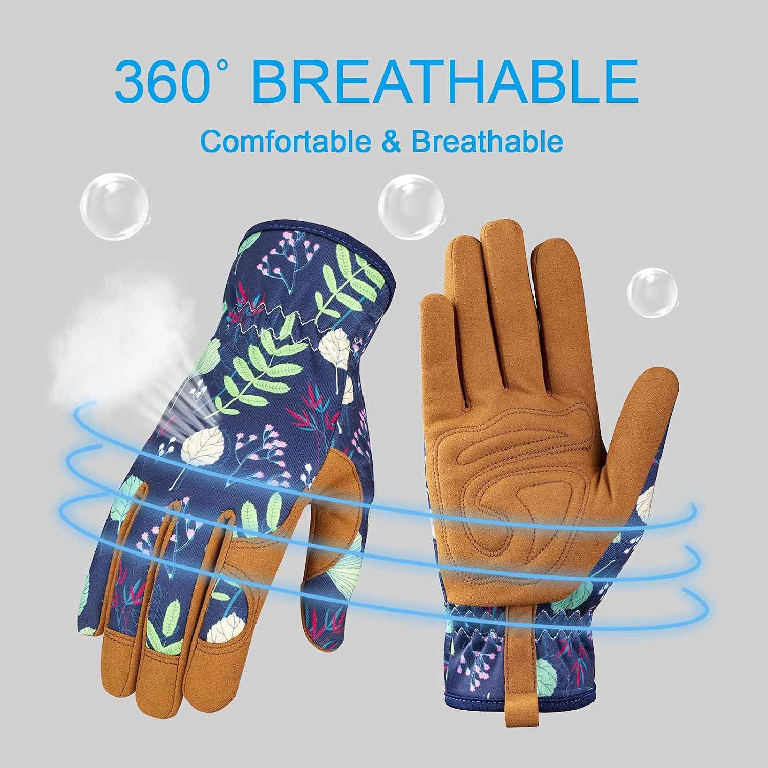 Bamllum Gardening Gloves for Women, Leather Garden Gloves