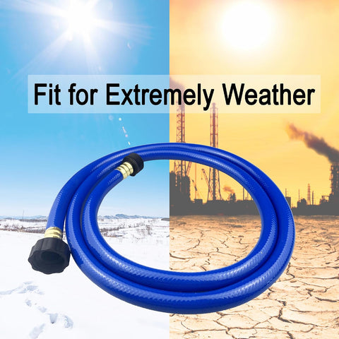 Darnassus PVC Garden Hose 1/2 Inch, 4 FT Flexible Water Hose Blue with Male and Female Plastic Fittings - No Leaking and Lightweight for Household Outdoors Lawns Patio