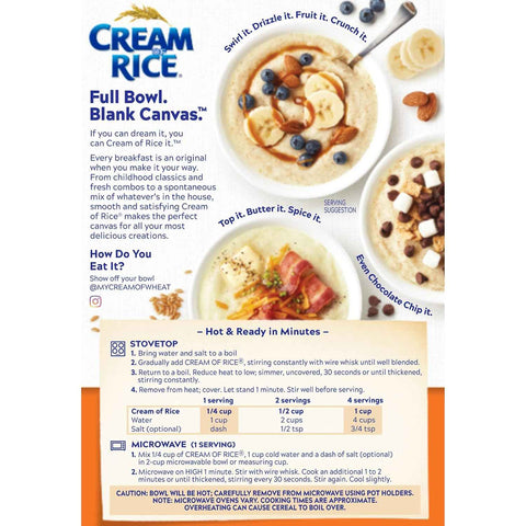 Cream of Rice Gluten Free Hot Cereal, 14 Ounce (Pack of 12)