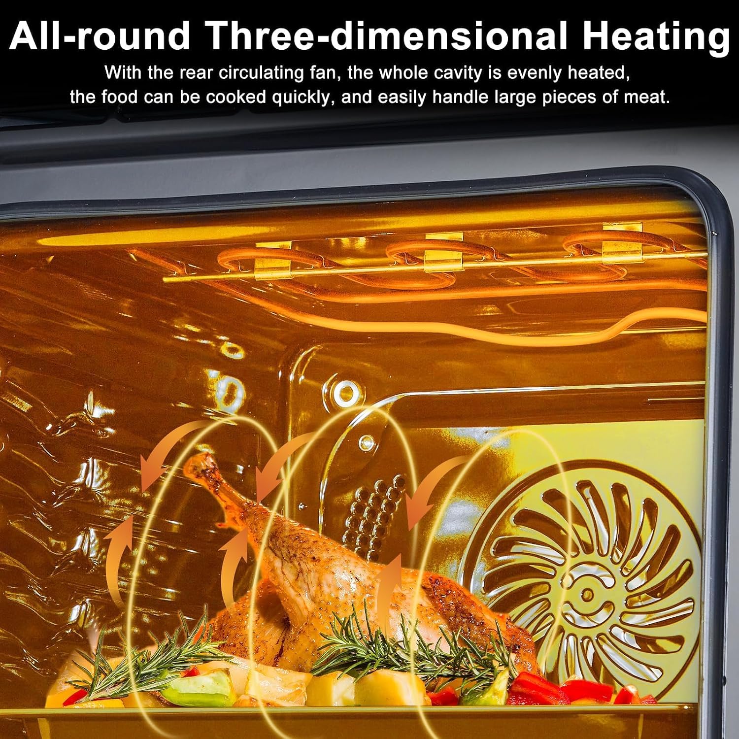 24" Single Wall Oven, 2.5 Cu.ft. Electric Wall Oven with 8 Cooking Functions, 3000W Convection Oven in Stainless Steel, Touch Control, Timer, Safety Lock, ETL Certified