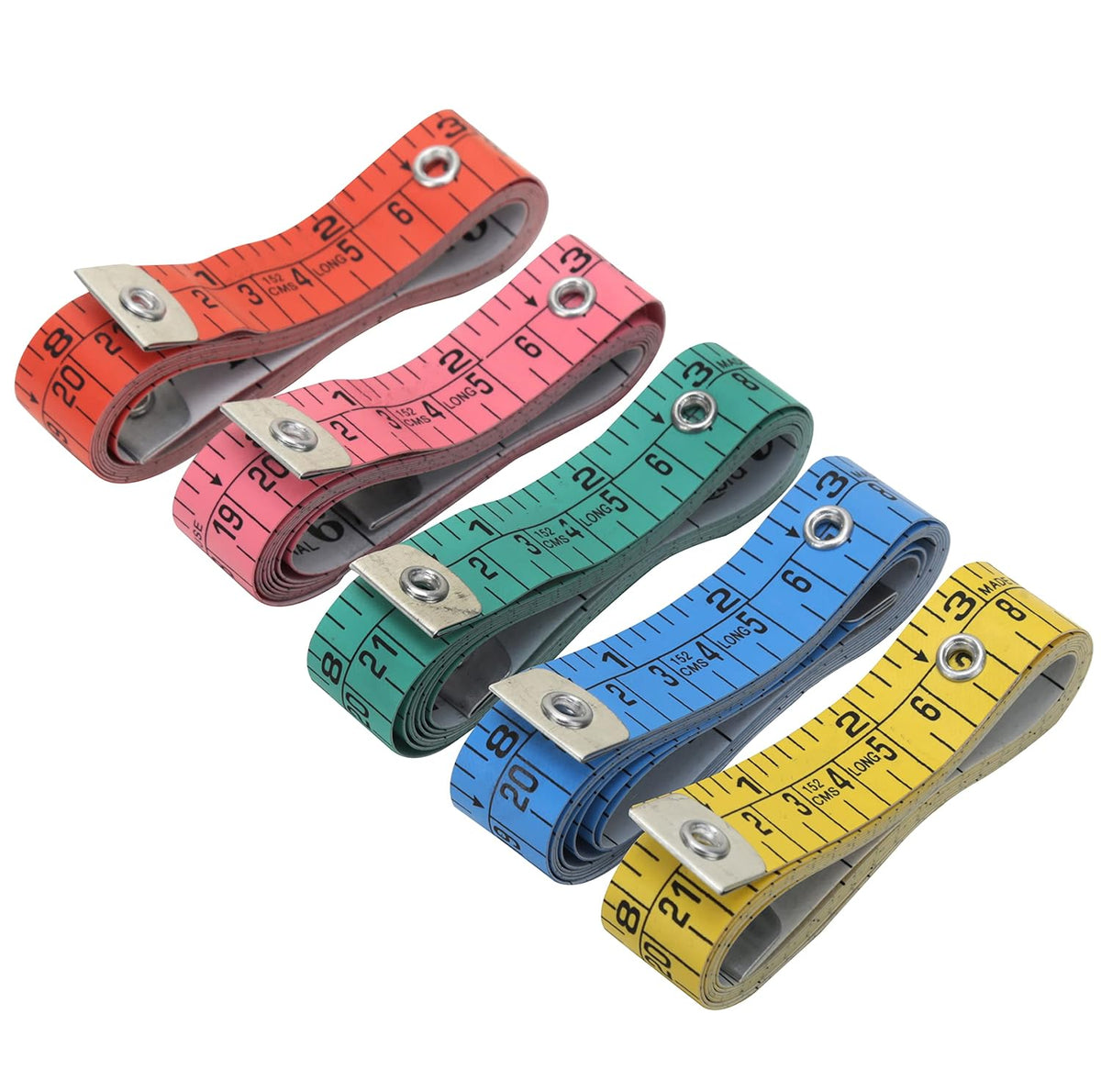 RAAJSEE Flexible Tape Measure 5 pc Set | Accurate Measuring Tape for Body, Weight Loss & Medical Measurements | Dual Scale Cloth Sewing Tailor Ruler 150cm/60inch