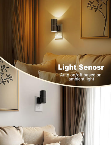 JandCase Night Lights Plug into Wall, Dimmable Night Light, Dusk to Dawn