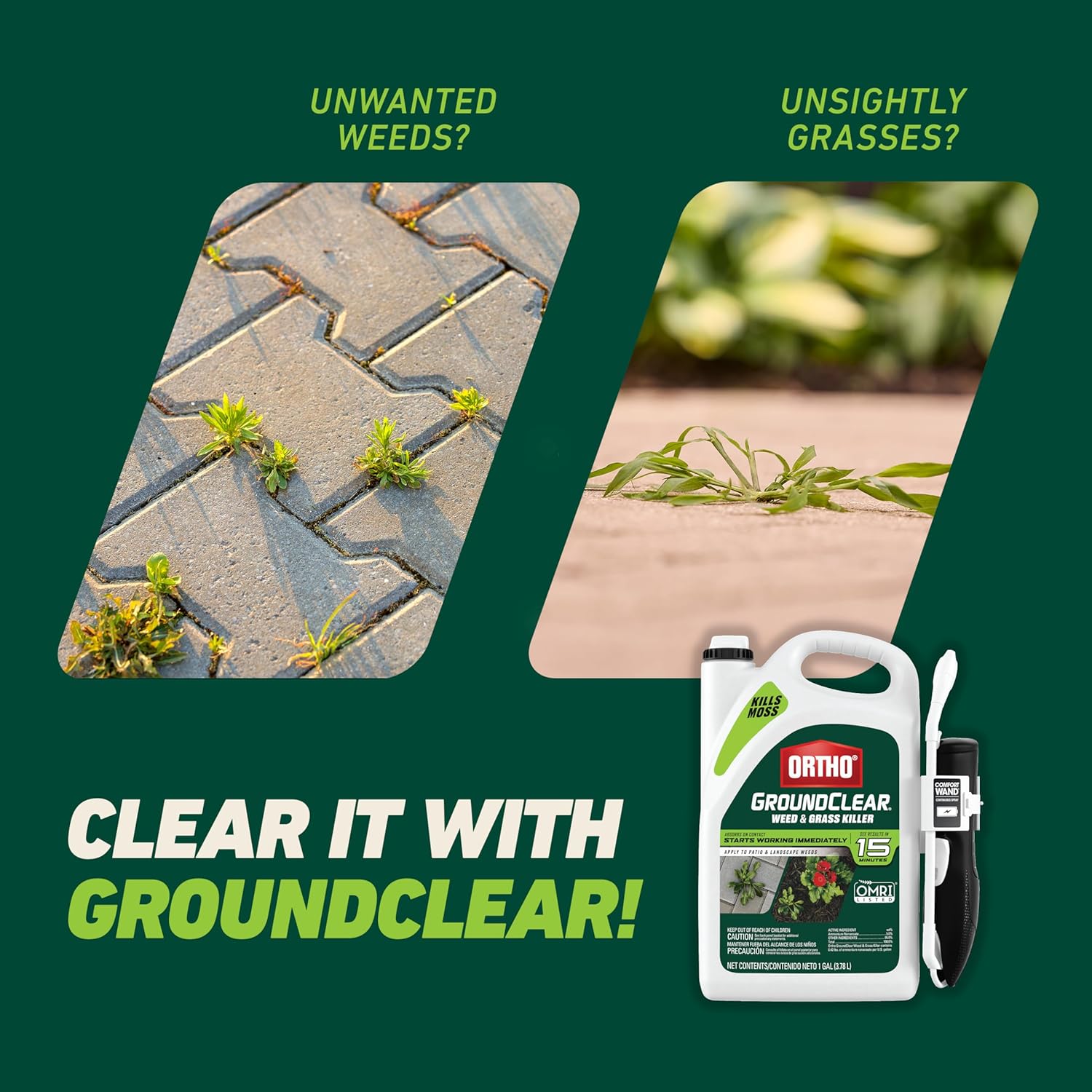 Ortho GroundClear Weed & Grass Killer with Comfort Wand, 1 gal.