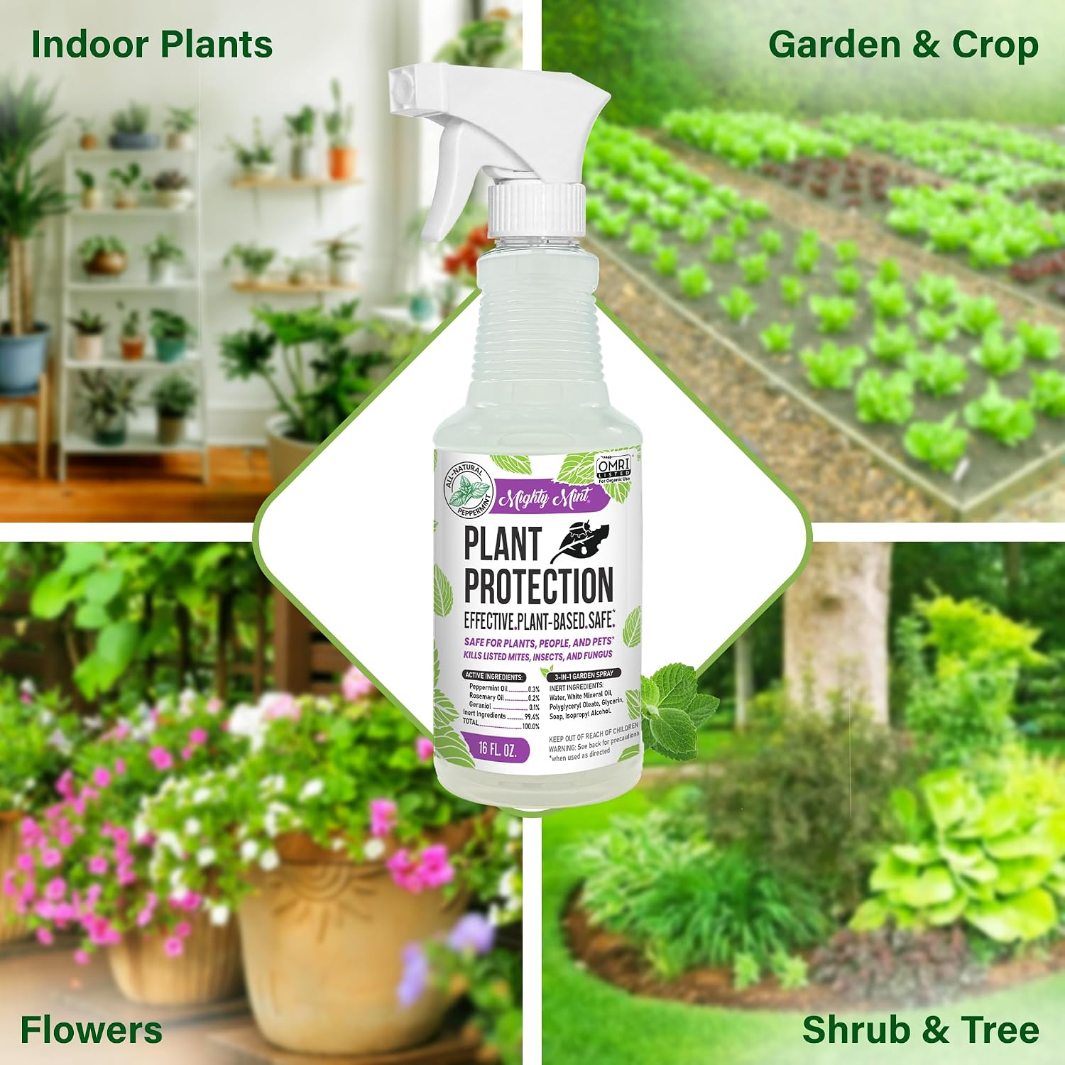 Mighty Mint Peppermint Oil Plant Protection Spray, 16 oz