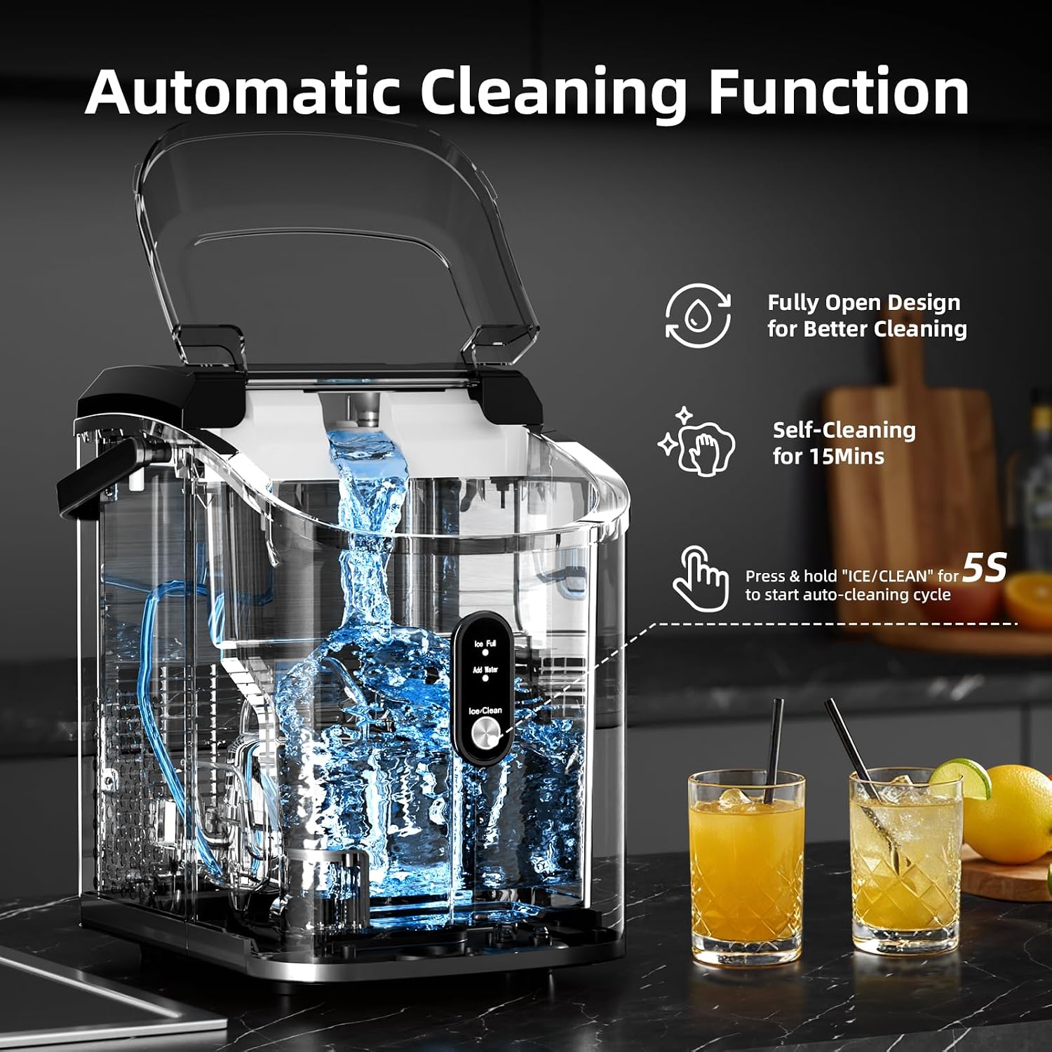 Antarctic Star Nugget Ice Maker Countertop with Soft Chewable Ice