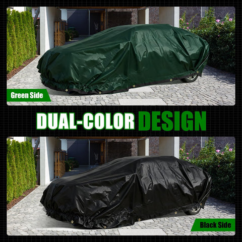 Sunvigor Tarp Waterproof 16x20Ft, Extra Thick 16 Mil Heavy Duty Tarp Cover, Tear & Fade Resistant, Outdoor Tarps with Brass Grommets and Reinforced Edges for Roof, Camping, Patio, Boat (Black/Green)