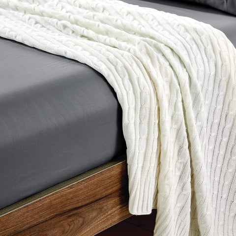 FreshCulture Twin Fitted Sheets, Bulk Pack of 6, Deep Pocket, Soft Microfiber Bottom Sheets for Home, Salons, Hotels, Twin Size Fitted Sheets Only (Dark Grey)