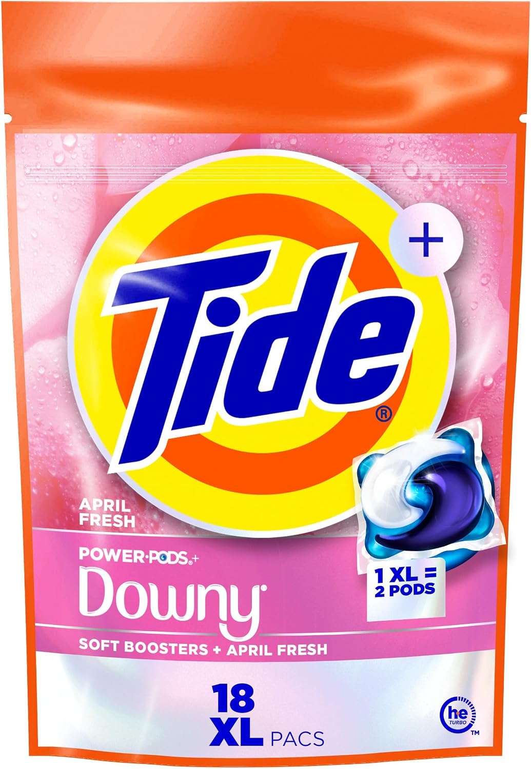 Tide Power PODs + Downy Laundry Detergent Pods, 18 Count, Soft Boosters + April Fresh