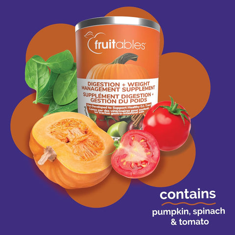 Fruitables Pumpkin Digestive Supplement, Fiber Supplement for Dogs, 15oz