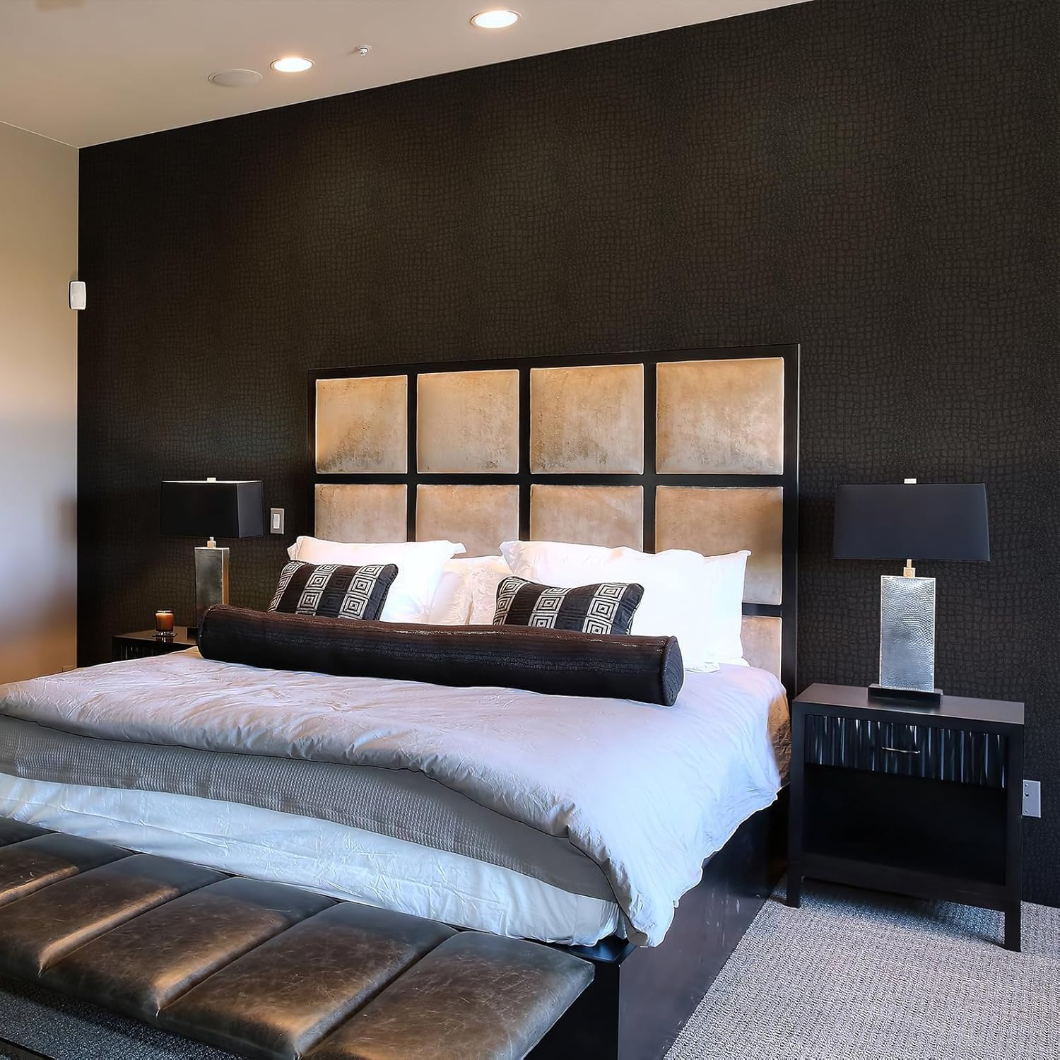 Zeeko Black Crocodile Peel and Stick Wallpaper 17.3" X 984"