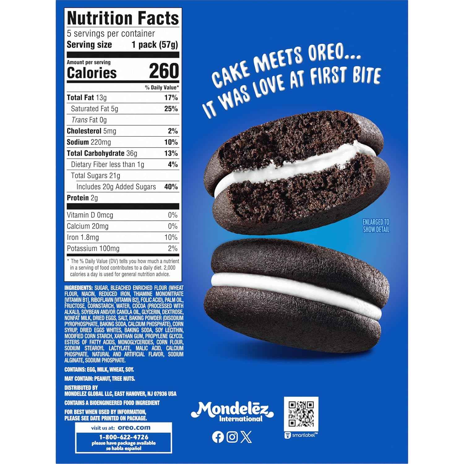 OREO Cakesters Soft Snack Cakes, 12-5 Count Packs (60 Total Snack Packs) | 2 Snack Cakes Per Pack, Individually Wrapped