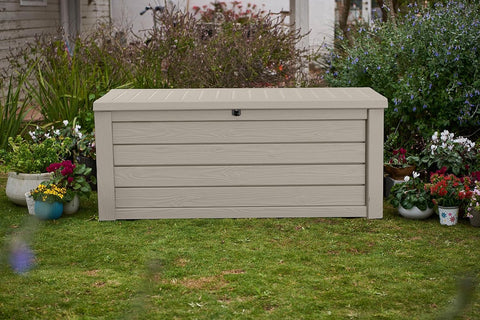 Keter Westwood 150 Gal Outdoor Storage Box for Patio and Pool Accessories